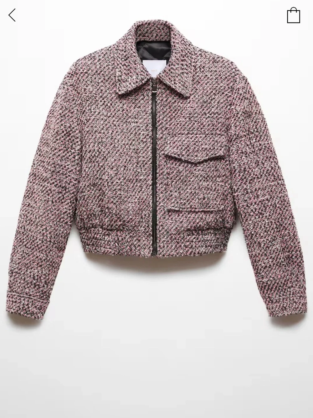 Mango Tweed Bomber Jacket - Picture 8 of 17